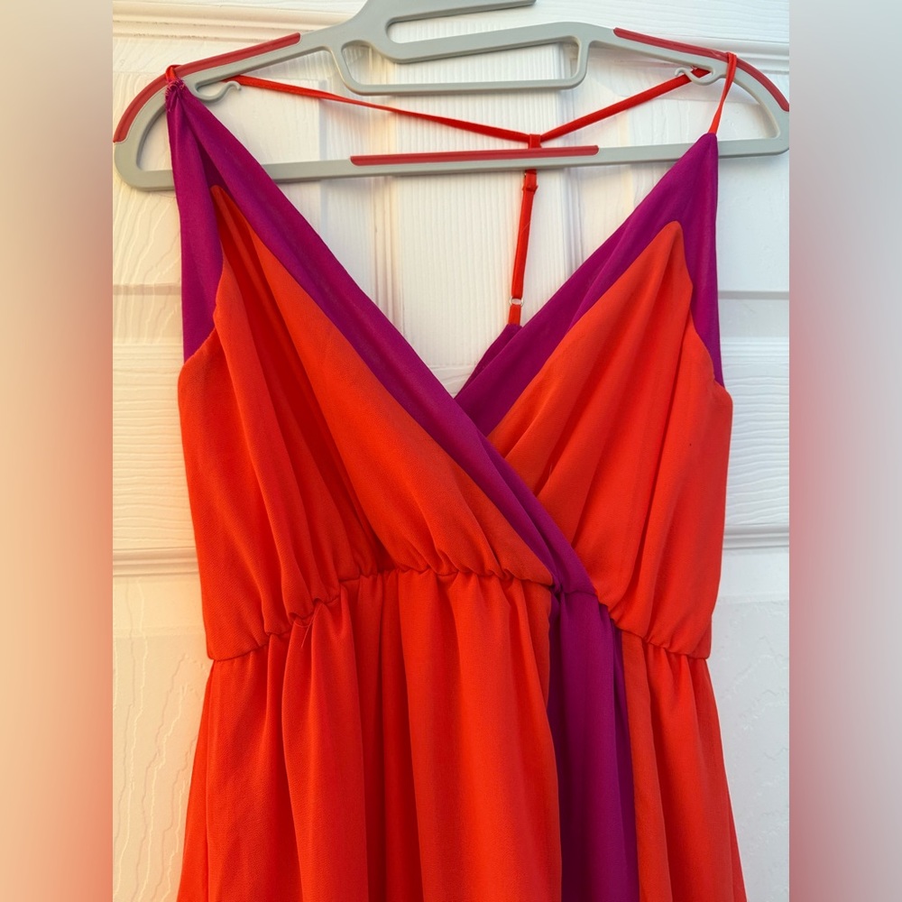 Lulus Vibrant Orange and Magenta Dress
